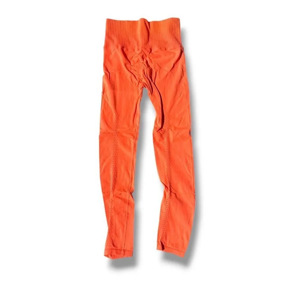 Free People Movement Good Karma Leggings & Square Neck Bra Set Neon Orange XS/S